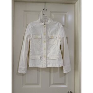 TALBOTS women off white stretch blazer size 6P